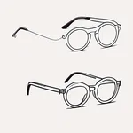 thick round glasses image